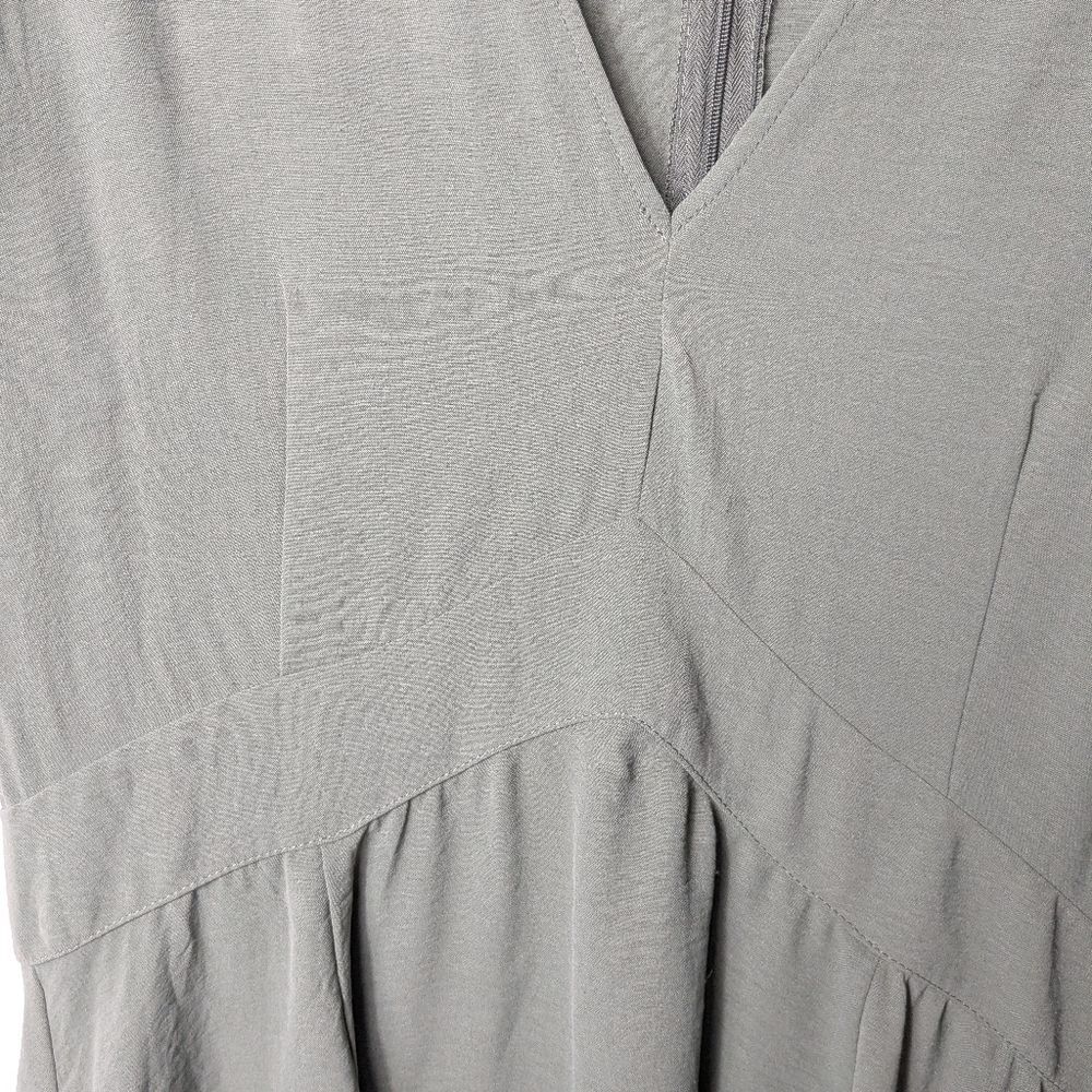 1. State Olive V-Neck Puff Short Sleeve Fit &Flare Dress L - Picture 7 of 12